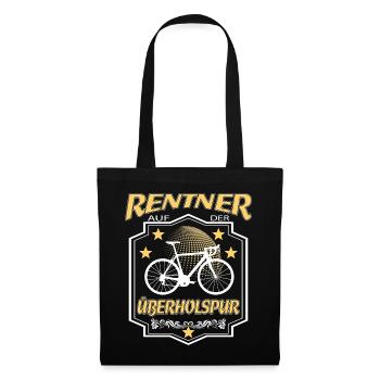 Rennrad Fahrrad Rentner auf der Ueberholspur - Stoffbeutel - Schwarz - Vorne
