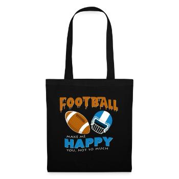Football américain - Sac en tissu - noir - Devant