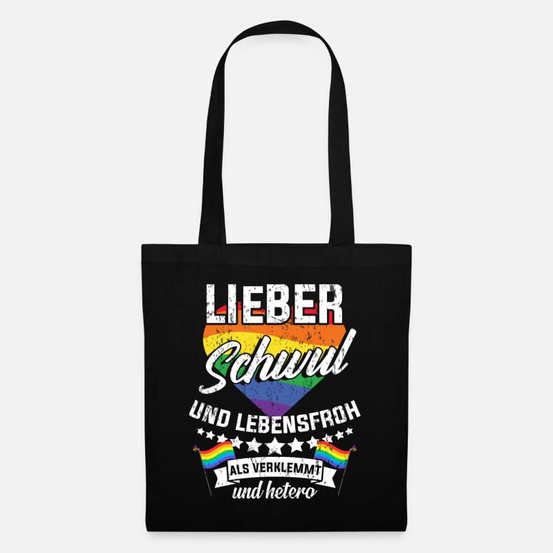 Homosexuell Outing - Stoffbeutel - Schwarz
