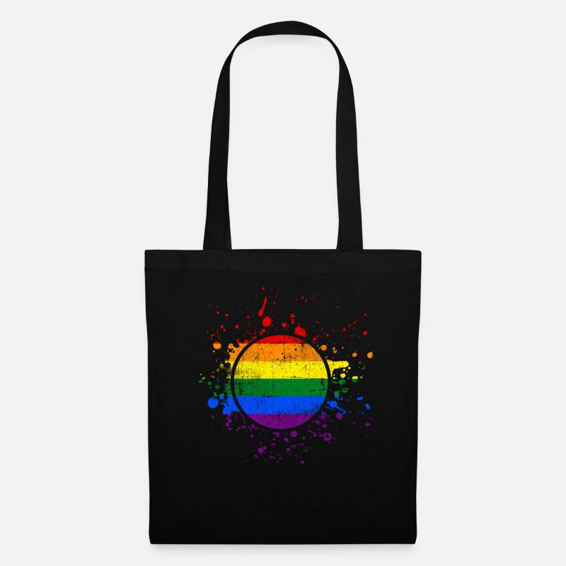 Regenbogen LGBT - Stoffbeutel - Schwarz