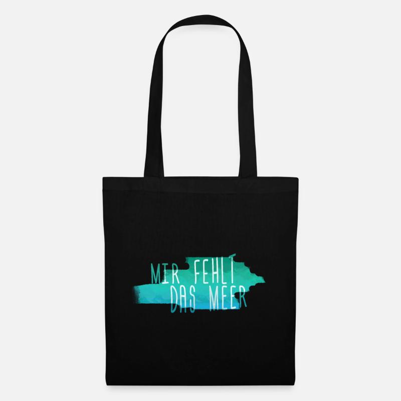 Mir fehlt das Meer Shirt Design - Stoffbeutel - Schwarz