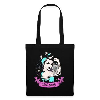 Chat siamois - Sac en tissu - noir - Devant