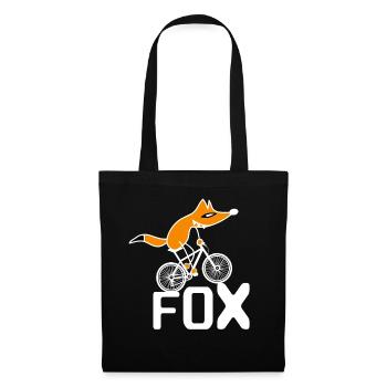 Clever Fox drives Bike Fox on BMX - Tote Bag - black - Front