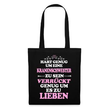 Krankenschwester - Stoffbeutel - Schwarz - Vorne