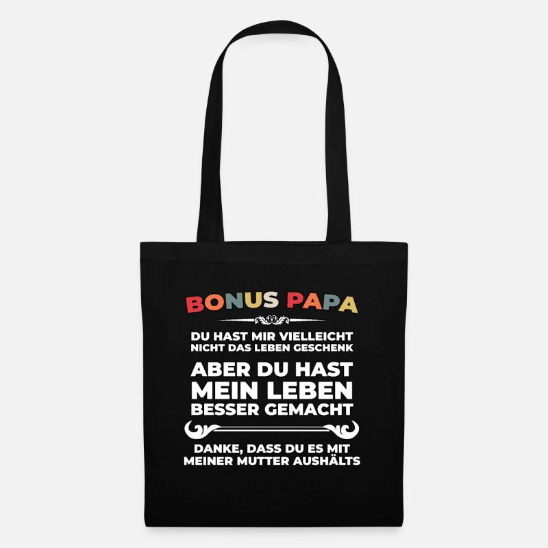 Bonus Papa lustiges Geschenk - Stoffbeutel - Schwarz