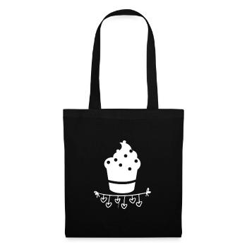 Cupcakes - muffin - heart - Tote Bag - black - Front