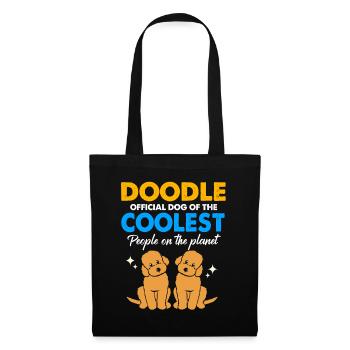 Doodle Chien Goldendoodle Golden Retriever Pudel - Sac en tissu - noir - Devant