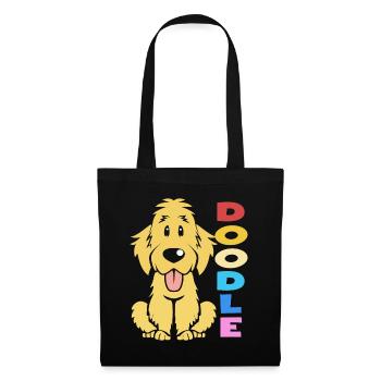 Doodle Chien Goldendoodle Golden Retriever Pudel - Sac en tissu - noir - Devant
