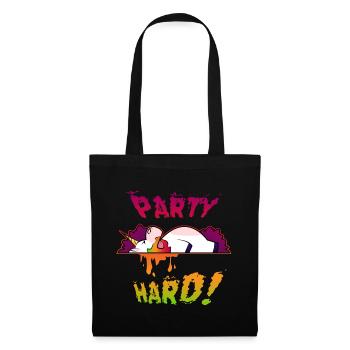 Party Hard Einhorn - Stoffbeutel - Schwarz - Vorne