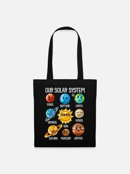 Solar System T-Shirt Planeten Universum Geschenk - Stoffbeutel - Schwarz