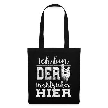 Elektriker Elektroniker Elektronik · Drahtzieher - Stoffbeutel - Schwarz - Vorne