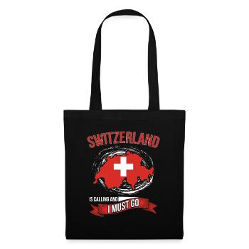 Die Schweiz Ruft Geschenkidee - Stoffbeutel - Schwarz - Vorne