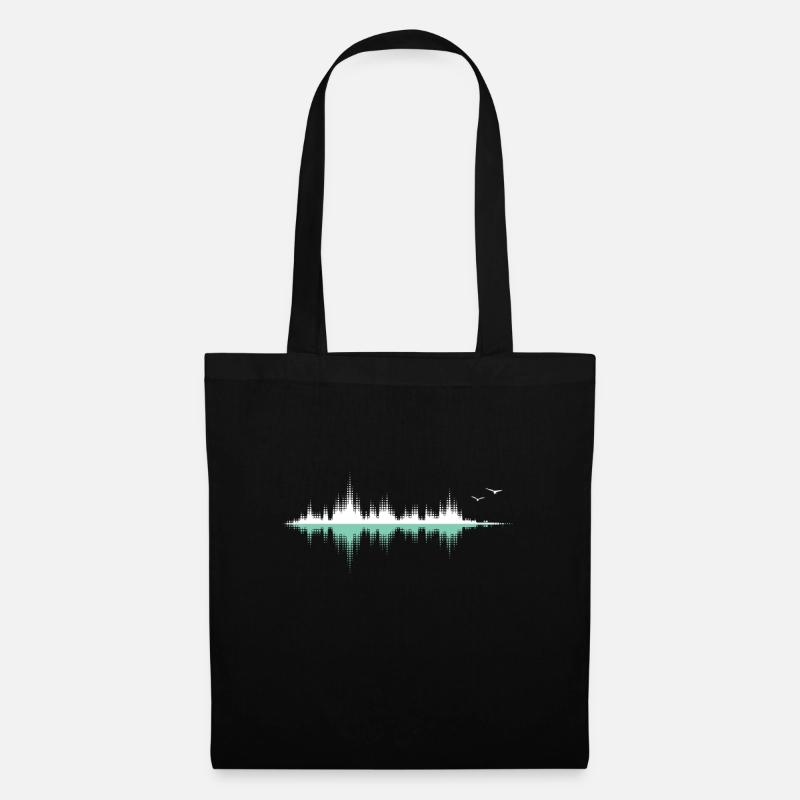 Musik Audiowelle / Schallwelle / Audiofrequenz - Stoffbeutel - Schwarz