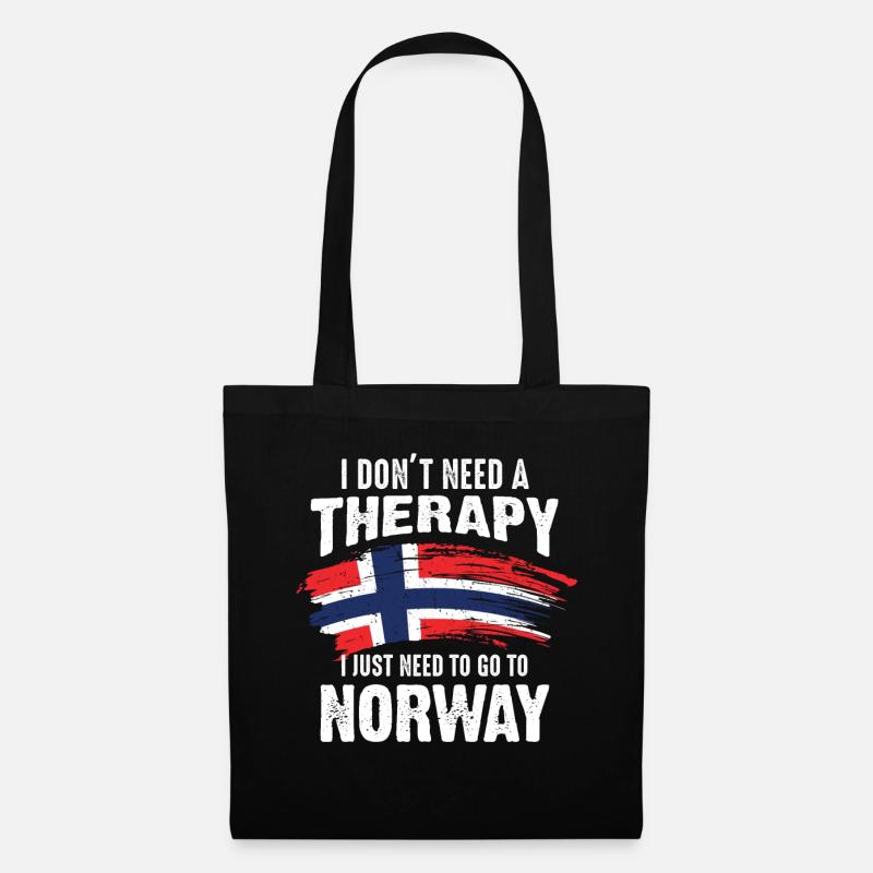 Norwegen Therapie - Stoffbeutel - Schwarz