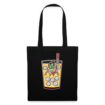 Cocktail Pina Colada Ananas Diving Verre Plongée - Sac en tissu - noir - Devant