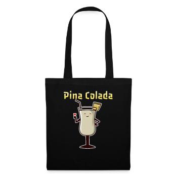 Recette de cocktail de boissons savoureuses Pina Colada - Sac en tissu - noir - Devant