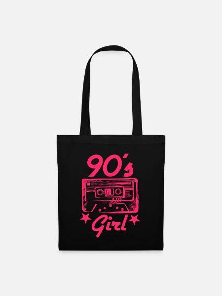90er Jahre 90 er Girl Retro 90er party - Stoffbeutel - Schwarz