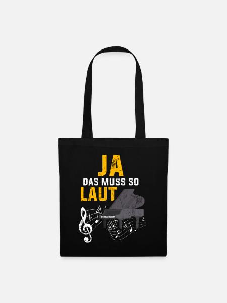 Klavier klassische Musik Jazz Musiker Geschenk - Stoffbeutel - Schwarz