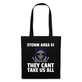 Alien Ufo Extraterrestrial Space All Lustig Area 51 - Tote Bag - black - Front