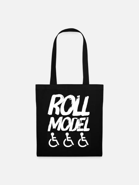 Lustiges Rollstuhlfahrer Design Geschenkidee - Stoffbeutel - Schwarz