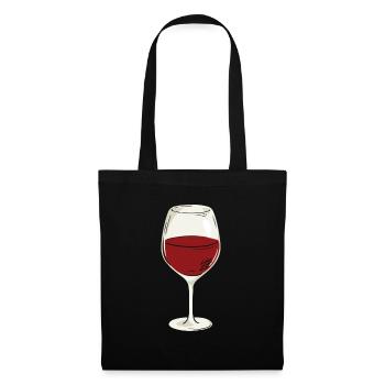 Wein - Stoffbeutel - Schwarz - Vorne