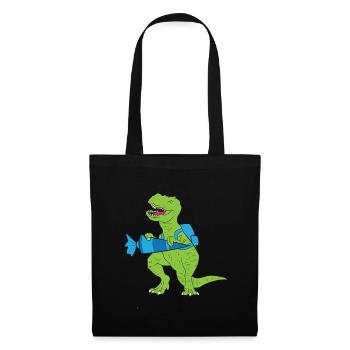 T-Rex dinosaure Dino Scolarisation - Sac en tissu - noir - Devant