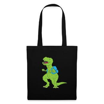 T-Rex dinosaure Dino Scolarisation - Sac en tissu - noir - Devant