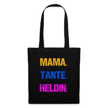 Vintage Tante Patentante Heldin Geschenk - Stoffbeutel - Schwarz - Vorne
