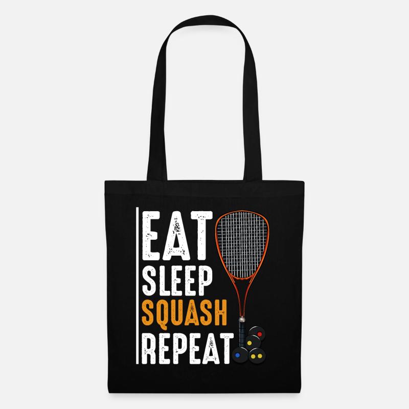Eat Sleep Squash Repeat Funny sayings gift - Tote Bag - black