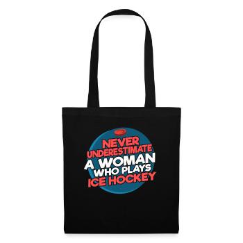 Ice hockey player ice hockey women - Tote Bag - black - Front