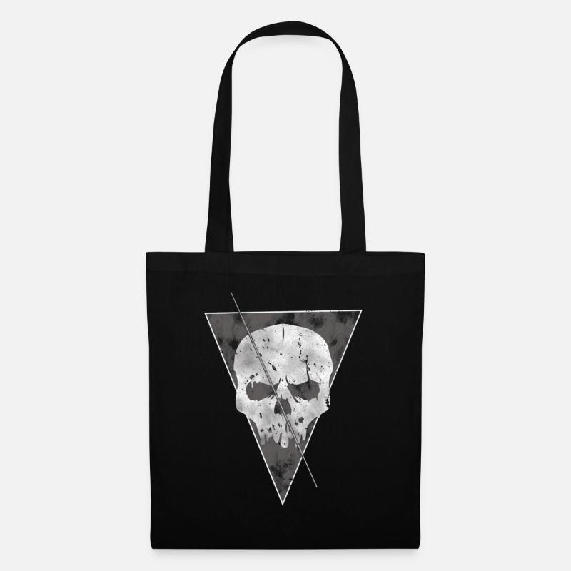crâne Triangle - Sac en tissu - noir