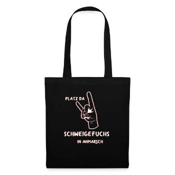 Schweigefuchs Erzieher Pädagoge Lehrer Geschenk - Stoffbeutel - Schwarz - Vorne