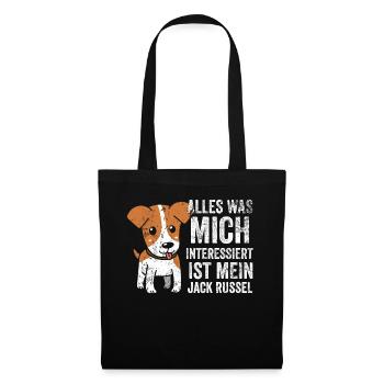 Jack Russel Jagdhund Geschenk - Stoffbeutel - Schwarz - Vorne