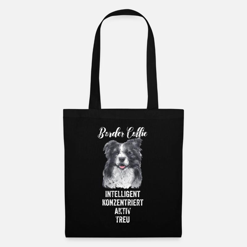 Border Collie - Stoffbeutel - Schwarz