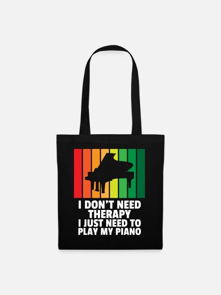 Klavier Piano Pianist Musiker Musik Flügel Spieler - Stoffbeutel - Schwarz