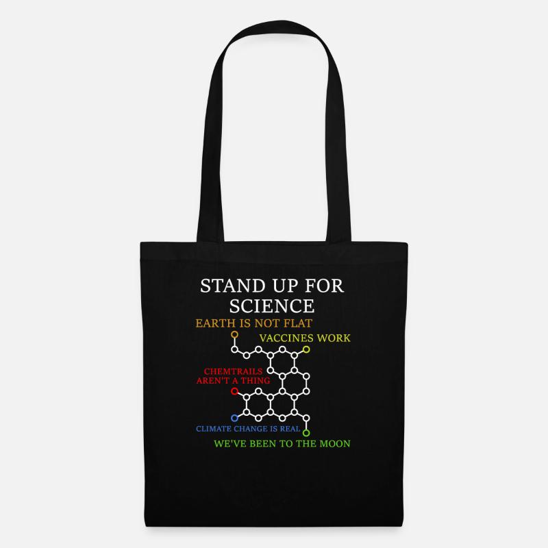 Stand up for Science Wissenschaft Nerd Geschenk - Stoffbeutel - Schwarz