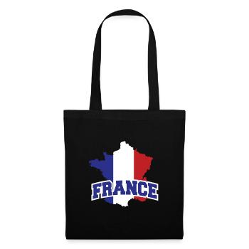 Frankreich - Fahne - Landesgrenze - France - Stoffbeutel - Schwarz - Vorne