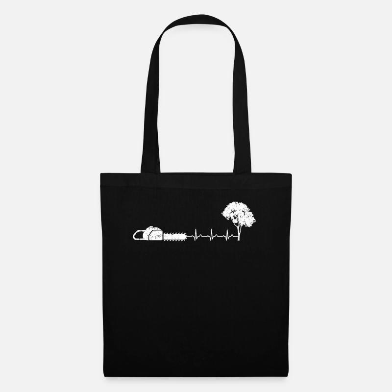 Lumberjack ECG pulse - Tote Bag - black