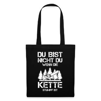 Holzfäller Motorsäge Geschenk - Stoffbeutel - Schwarz - Vorne