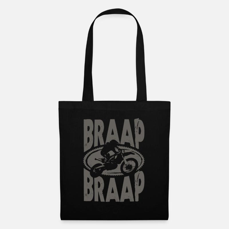 Braap Braap Motorrad Motocross Biker - Stoffbeutel - Schwarz
