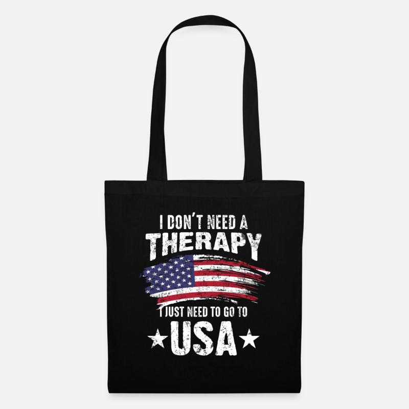 USA Nation Fahne Geschenk - Stoffbeutel - Schwarz