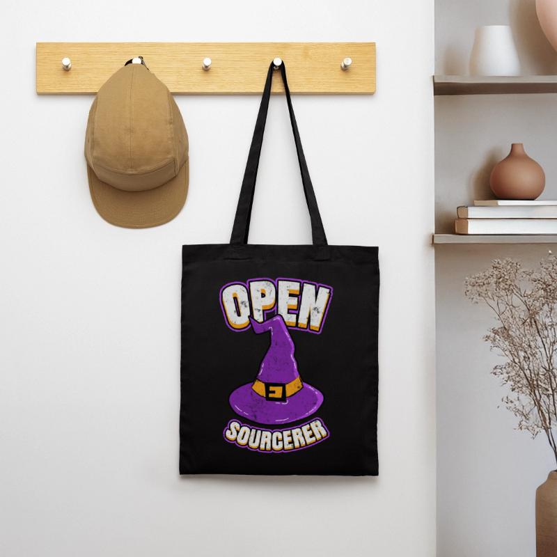 Open Sourcerer Programmierer Hacker Stoffbeutel