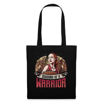 Momma Of A Warrior | Cool Sohn Muttertag Geschenk - Stoffbeutel - Schwarz - Vorne