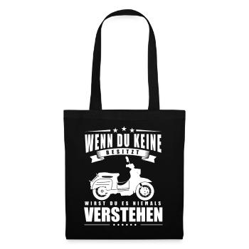 Simson, Simmi, DDR Ostalgie Wenn du keine Besitzt - Stoffbeutel - Schwarz - Vorne