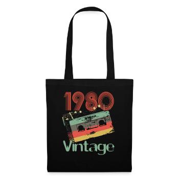 Chemise 40ème Anniversaire Vintage Cassettes Rétro 1980 - Sac en tissu - noir - Devant