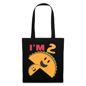 Je suis 2 Taco Twosday | 2ème anniversaire | 2 ans - Sac en tissu - noir - Devant