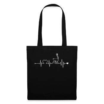 Pouls Heartbeat singe - Sac en tissu - noir - Devant