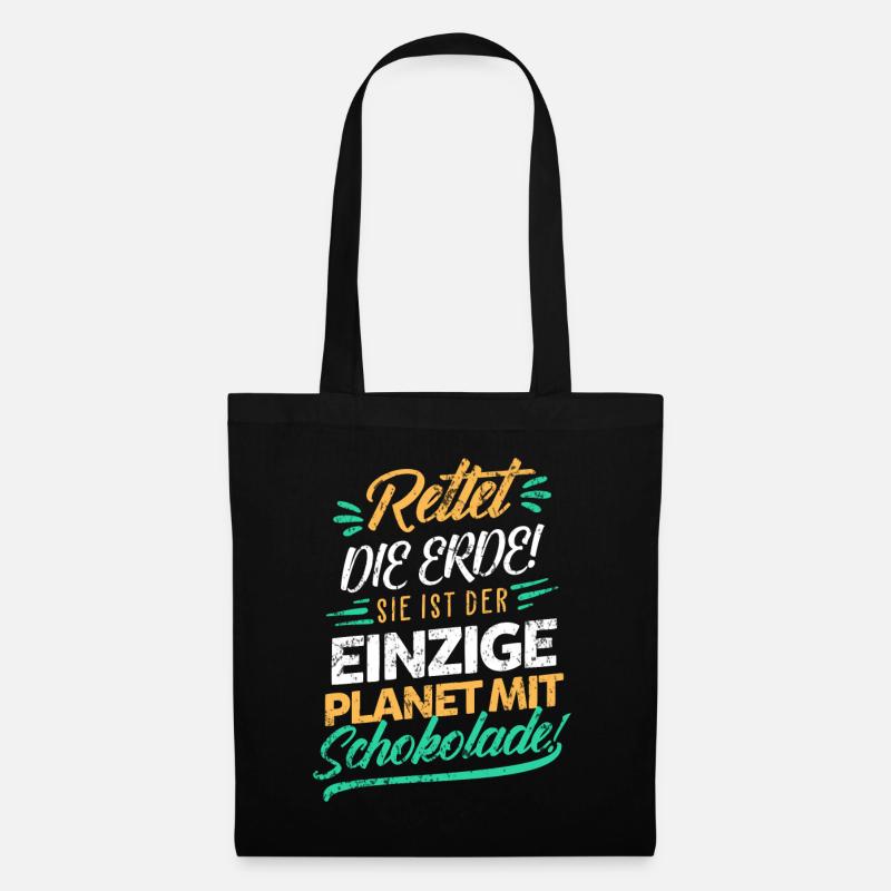Schokolade Klimaschutz - Stoffbeutel - Schwarz