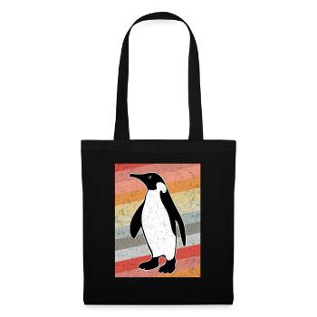 Vintage Pinguin - Stoffbeutel - Schwarz - Vorne