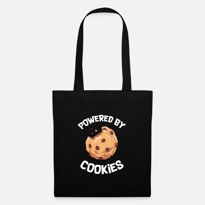 Cookie - Powered by Cookies - Stoffbeutel - Schwarz
